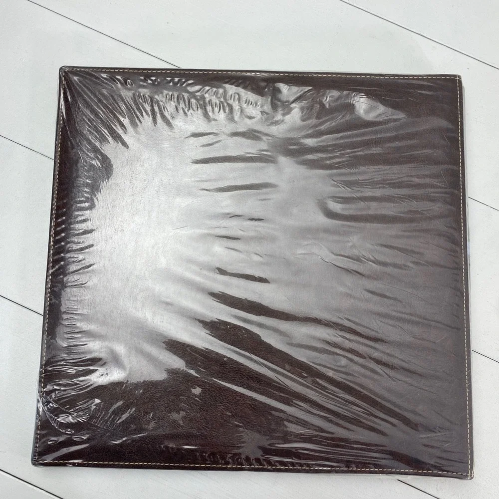 Westrim Crafts 12x12 Postbound Scrapbook Album Faux Leather Brown Vtg 2003
